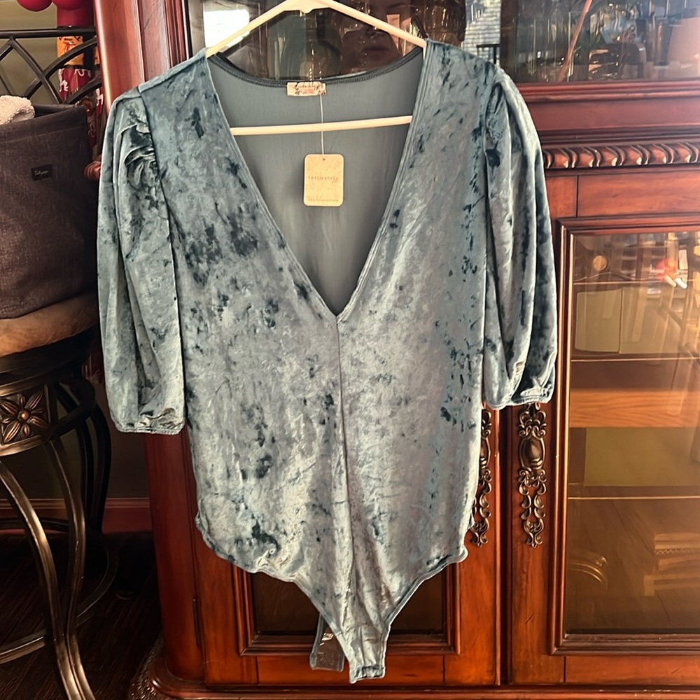 NWT L Intimately Free People velvet body suit